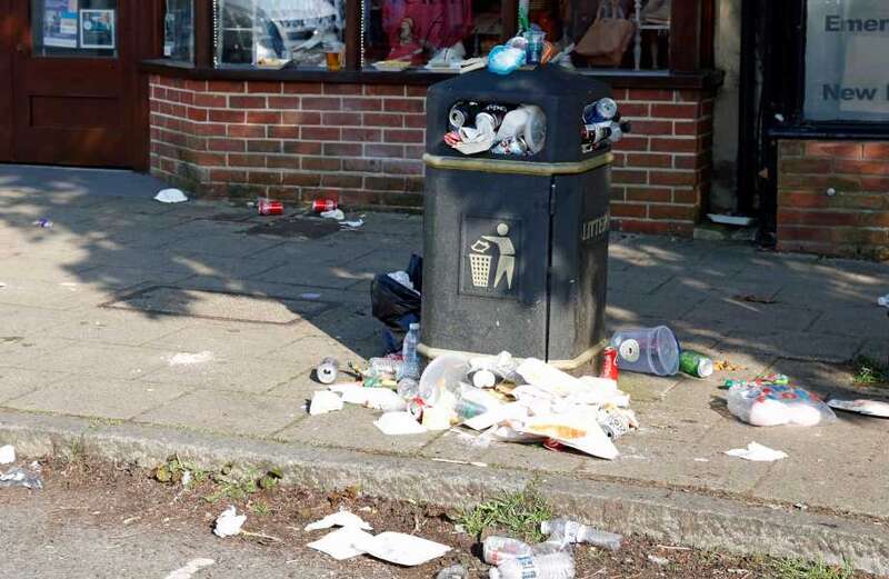 The high street was left caked in manure and bins overflowed