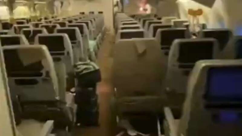 The aftermath on board Singapore Airlines flight 321 experienced extreme turbulence (Image: X)