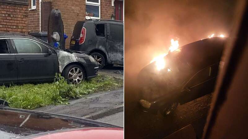 A gang has petrol bombed two cars outside a house in Stoke-on-Trent (Image: Stoke Sentinel/BPM Media)