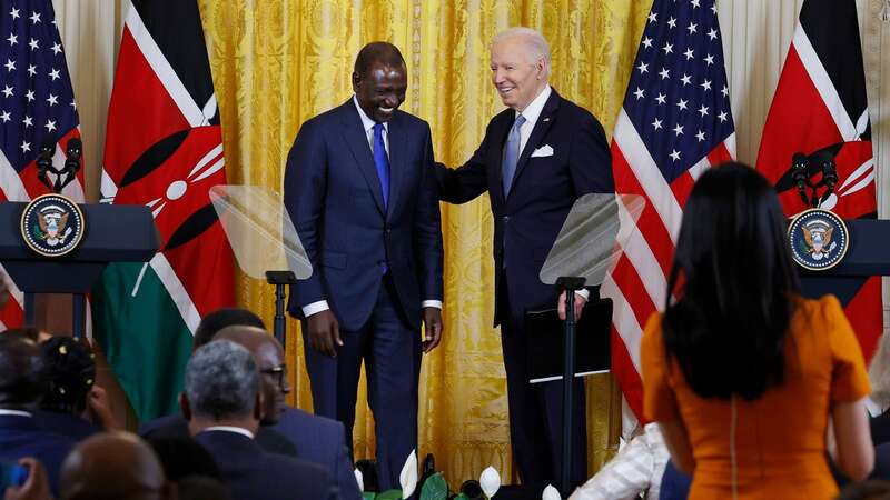 Joe Biden made the gaffe at a joint press conference with Kenyan President William Ruto yesterday (Image: Getty Images)