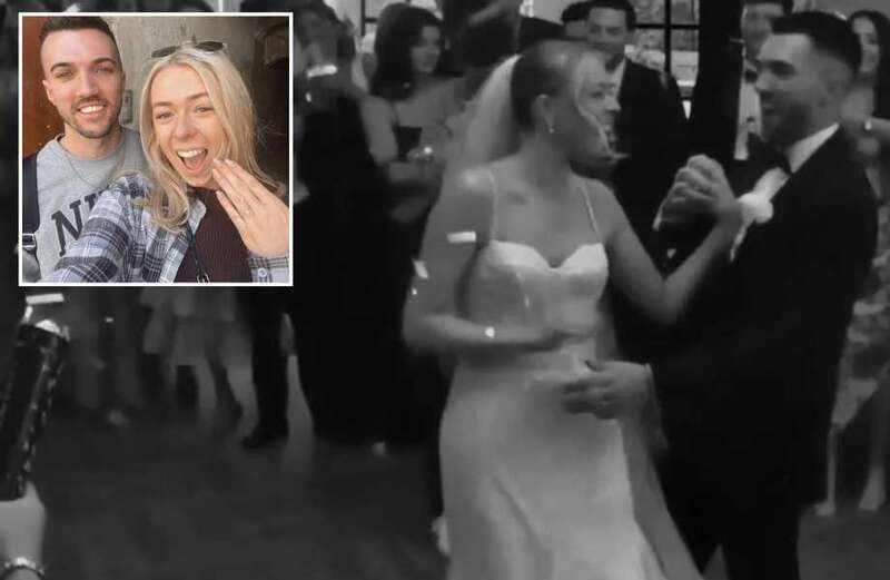 The couple posted an adorable black-and-white clip of their first dance