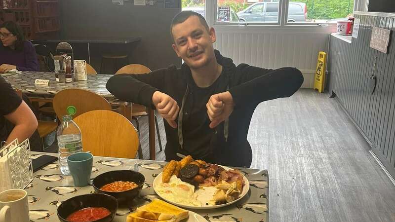 Breakfast lover Ryan tried a huge breakfast challenge at the Penguin Café in Wednesfield - people can