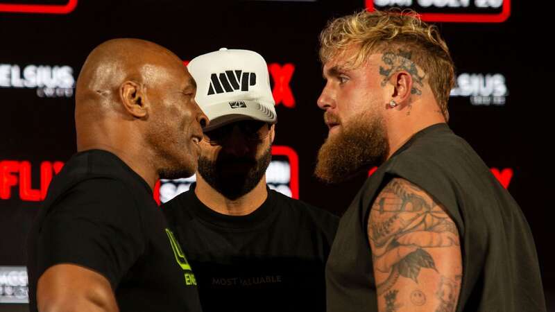 Mike Tyson faces off with Jake Paul (Image: Daniel McGregor-Huyer/REX/Shutterstock)