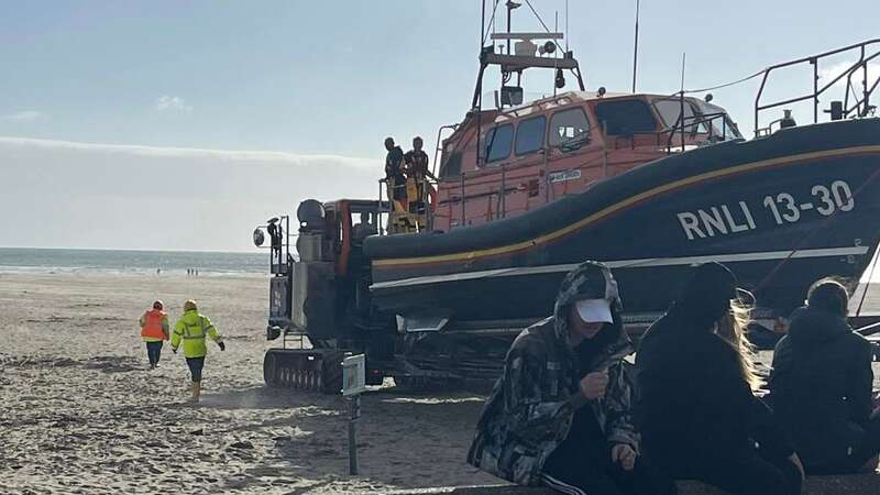 Coastguard helicopters were seen rushing to Barmouth Beach in North Wales on Monday (Image: FACEBOOK)