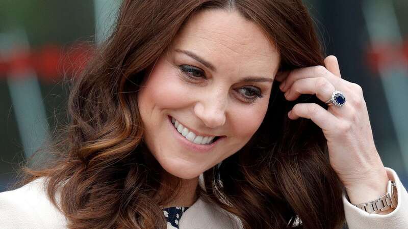 Kate wearing her engagement and wedding ring (Image: Getty)