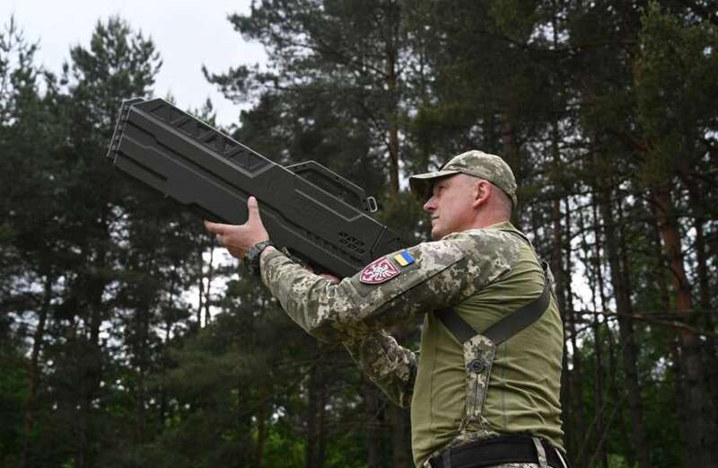 The fascinating video shows exactly how the drone killing gun works and just how effective it can be