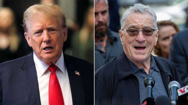 Robert De Niro speaks in support of US President Joe Biden outside of Manhattan Criminal Court (Image: AFP via Getty Images)