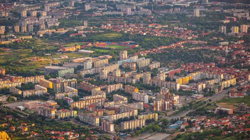 Sunset over Sliven city, which has seen a boom in wealth (Image: Getty Images/iStockphoto)