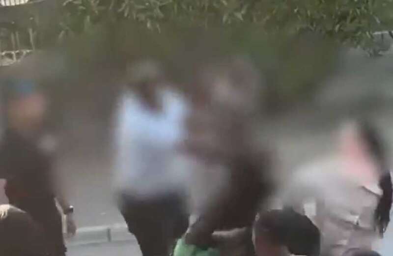 Watch the horrifying footage as the violent brawl took over the 