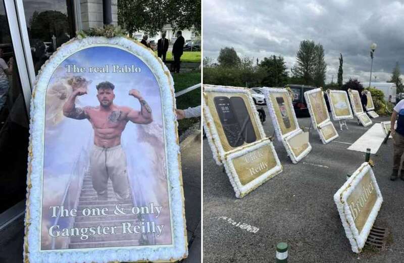 One funeral tribute featured a Skorpion submachine gun