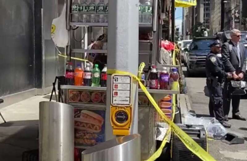 Video showed workers cleaning up the gruesome scene