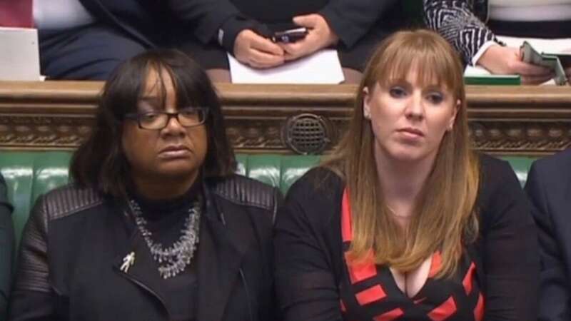 Diane Abbott with Angela Rayner on the frontbench together during Jeremy Corbyn