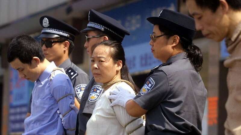 A convicted drug trafficker is paraded at an execution rally in China (picture dates back to 2002) (Image: AFP via Getty Images)