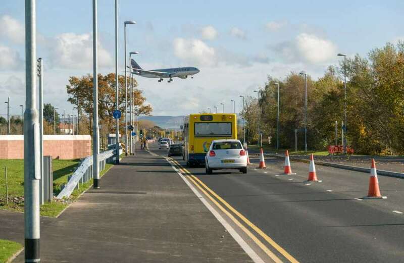 The work involves resurfacing slip roads