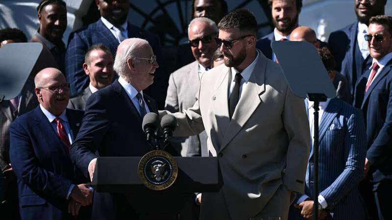 Kelce cracked a joke at his White House appearance (Image: Getty Images)