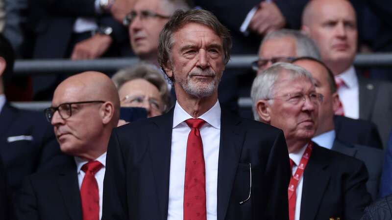 Jim Ratcliffe with Dave Brailsford and Alex Ferguson at the FA Cup final. (Image: 2024 The FA)