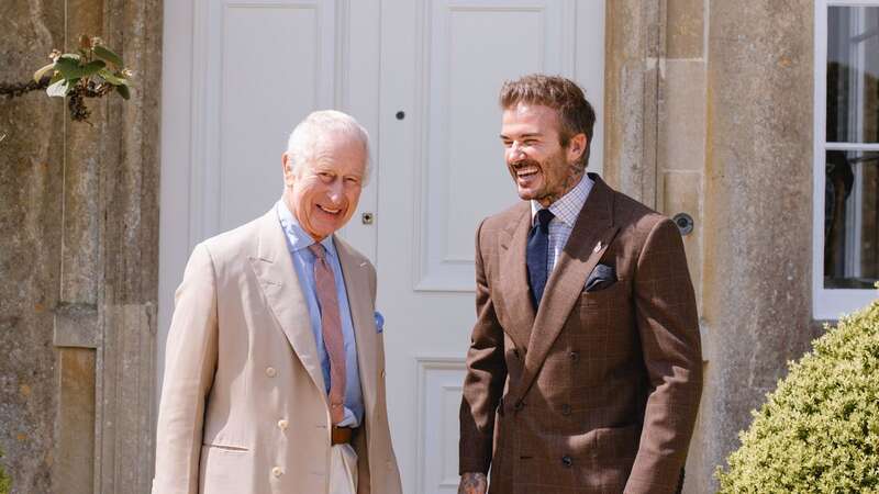 David Beckham and the King compared “beekeeping tips” when they met (Image: PA)