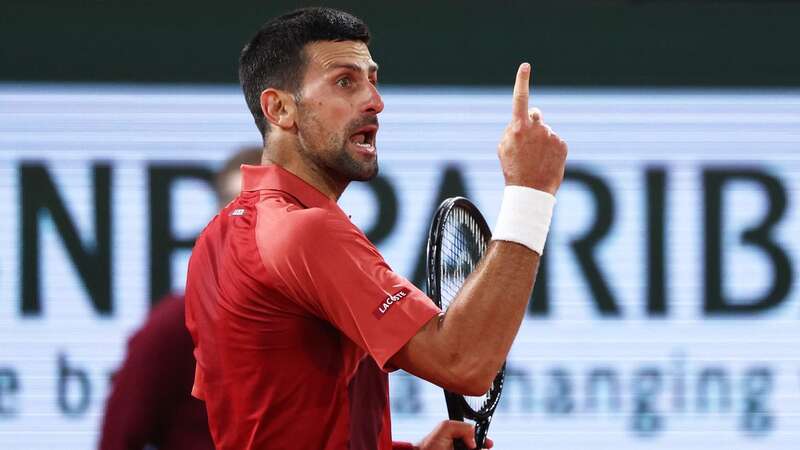 Novak Djokovic was warned by the umpire for taking too long between points (Image: EMMANUEL DUNAND/AFP via Getty Images)