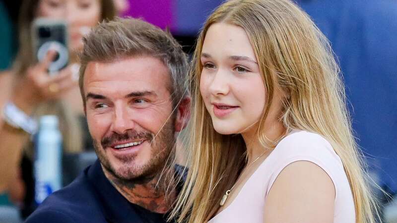 David Beckham brought daughter Harper to the Chase Stadium in the US (Image: AFP via Getty Images)