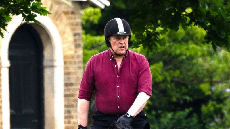 Prince Andrew out horse riding in Windsor today (Image: © Jim Bennett)