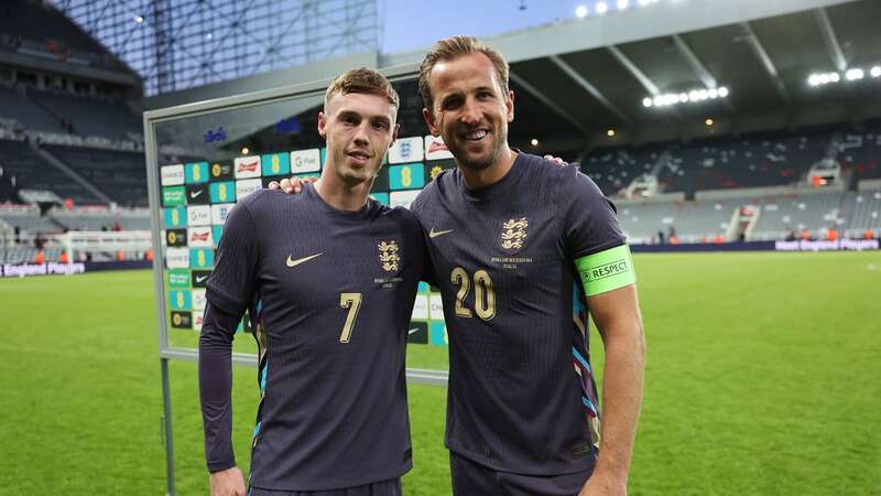 Cole Palmer and Harry Kane of England pose for a photo (Image: Eddie Keogh)