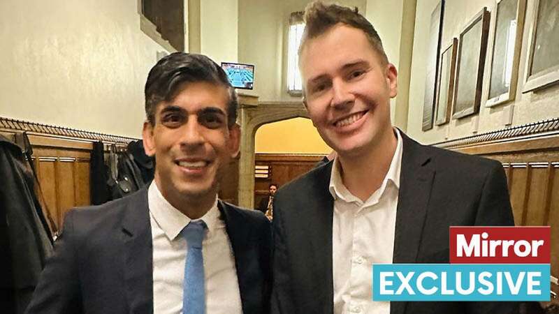 RIshi Sunak with Adam Gregg, who has stood down as a Tory candidate