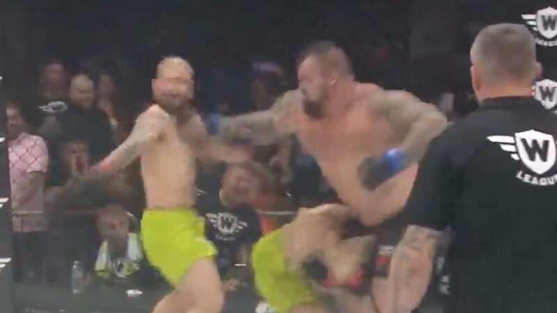 Eddie Hall knocked out one of the Neffati Brothers on his MMA debut