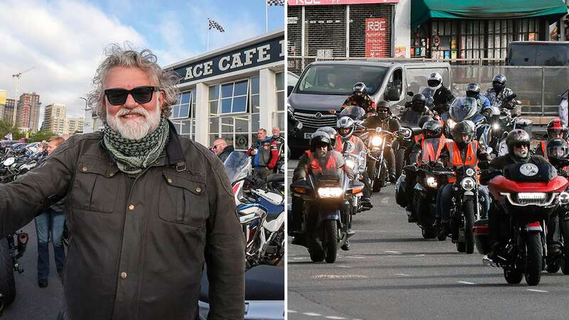 Hairy Bikers star Si King was in high spirits on Saturday when he led an emotional ride out in his late best friend Dave Myers’ honour