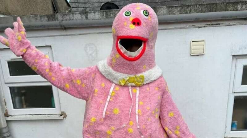 A homemade Mr Blobby outfit has horrified people online (file) (Image: Comic Relief via Getty Images)