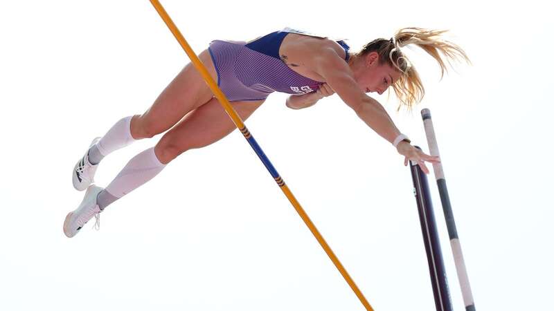 Molly Caudery clears 4.5m at her first attempt in Rome during the European Championships.