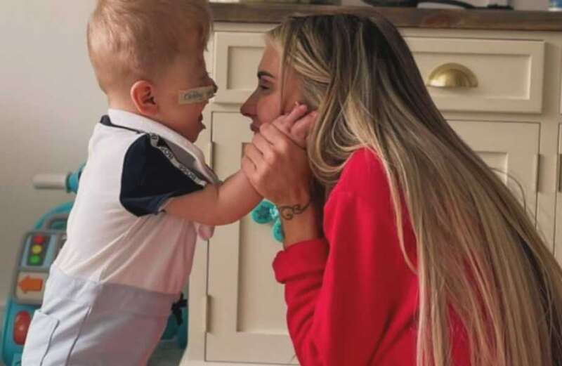 Talia has revealed what was causing fluid to leak from her poorly son