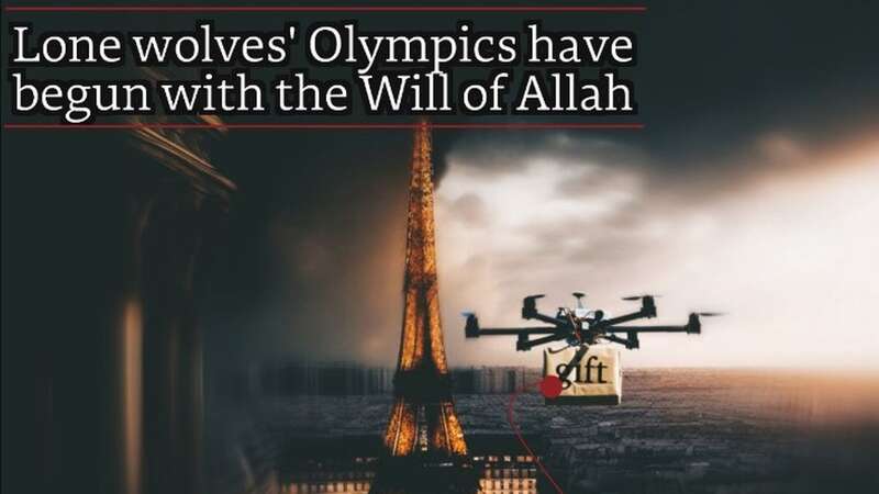 The illustration showed the Eiffel Tower in Paris and a drone carrying a package that reads 