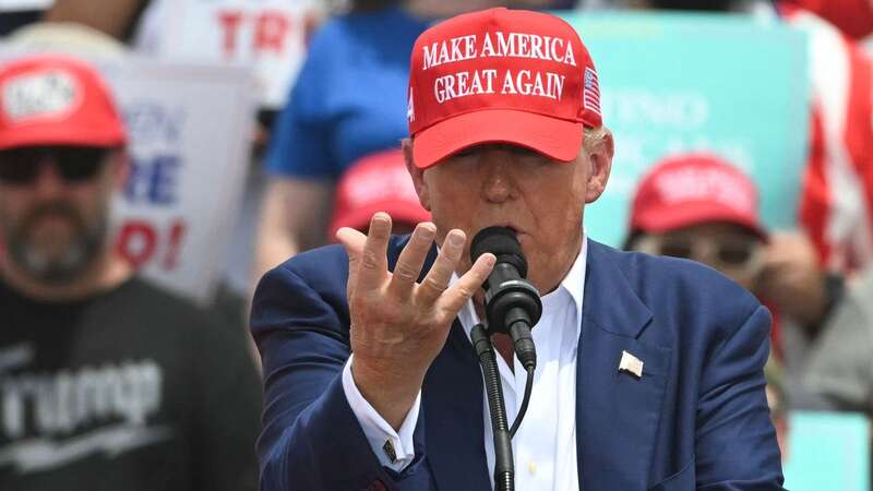 Donald Trump addresses supporters at Sunset Park in Las Vegas (Image: AFP via Getty Images)