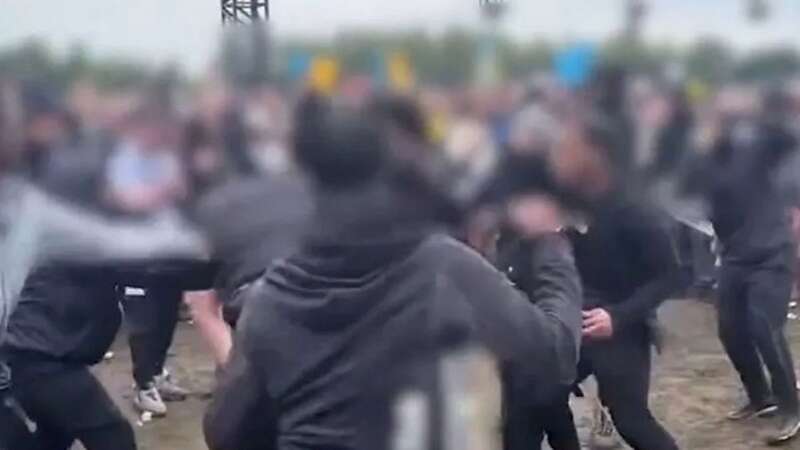 Moment Parklife festival brawl breaks out as men throw punches in violent video