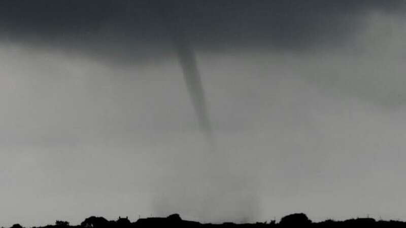 Mini tornado spotted at Borth and Ynyslas Golf Club in Mid Wales (Image: Tom Kistruck/SWNS)