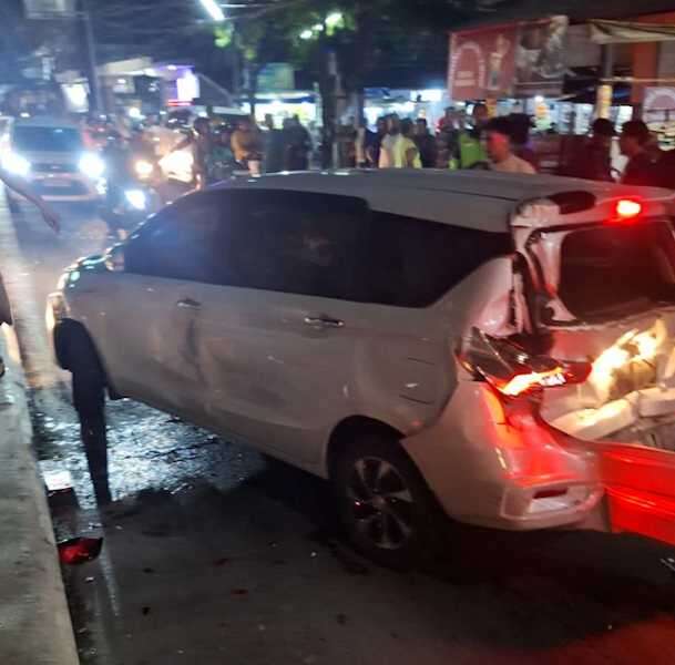 A British man has been arrested after crashing his car into an airport in Bali.