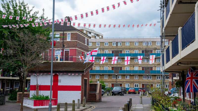 The Kirby estate in south east London always goes all out for major tournaments (Image: PHILIP COBURN)