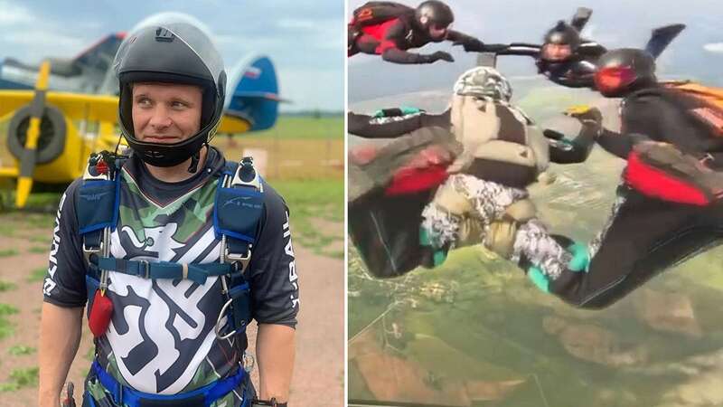 Moment skydiver realises parachute fails as he falls 13,000ft to his death