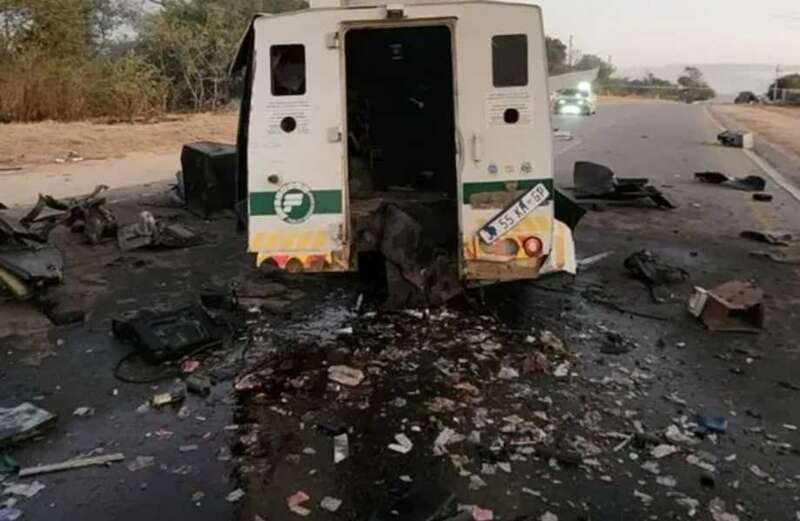 Excited residents instantly ran from their homes and stopped their cars to stuff their pockets with hundreds of pounds worth of loot