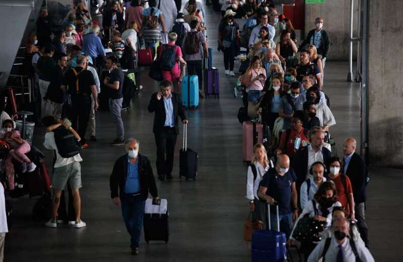 An airport in the UK has also been hit by ridiculous queues as Brits head off on their holidays