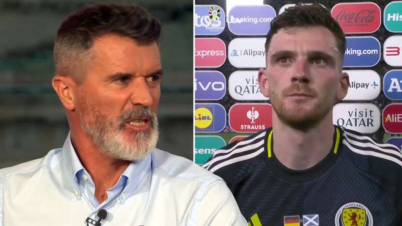 Roy Keane was unimpressed with Andy Robertson (Image: ITV Football/ X)