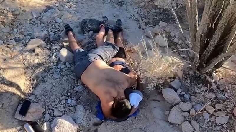 The woman was suffering severe dehydration and was rushed to hospital when they were found (Image: Riverside County Sheriff’s Office)