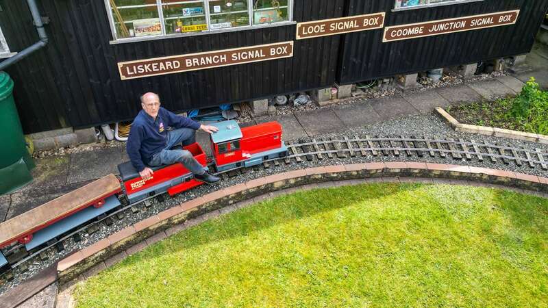 Derek created the 272 yard line around the edge of his 40ft (12m) wide garden at his home (Image: SWNS)