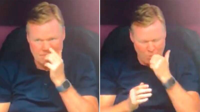 Ronald Koeman was caught picking his nose