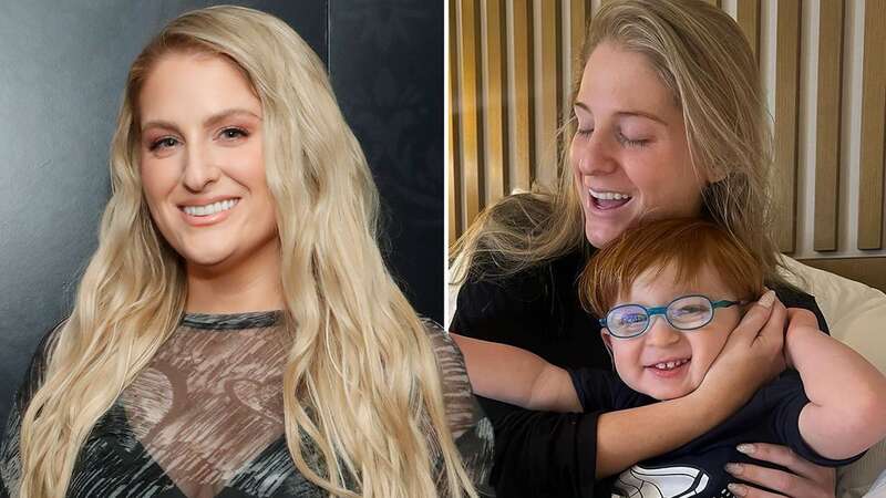 Meghan Trainor with her son