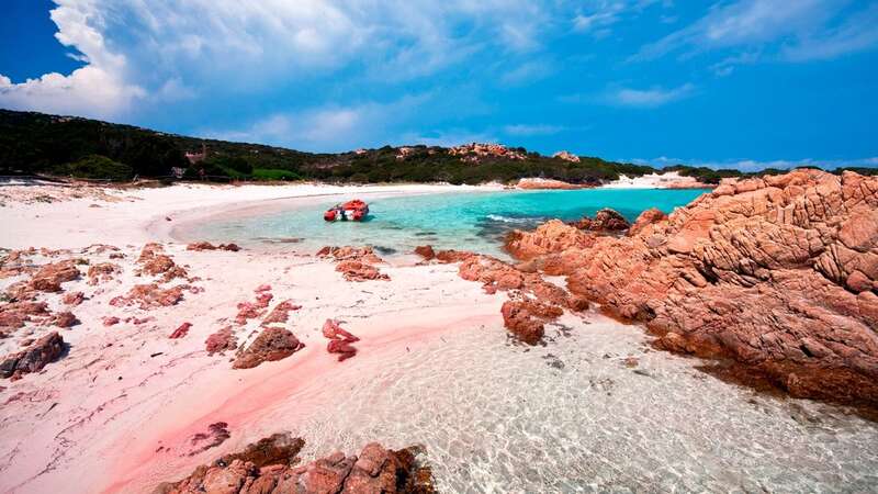 An influencer has been fined after trespassing on Spiaggia Rosa beach in Sardinia (Image: Universal Images Group via Getty Images)