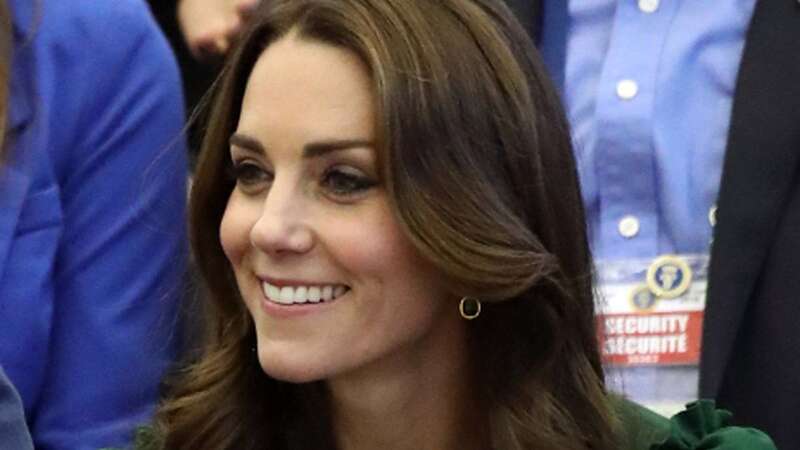 Kate wore Monica Vinader gold and green onyx earrings (Image: PA)