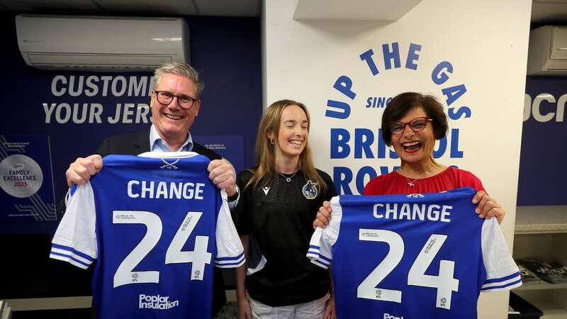 Keir Starmer and Thangam Debbonaire visiting Bristol Rovers FC this afternoon (Image: Getty Images)