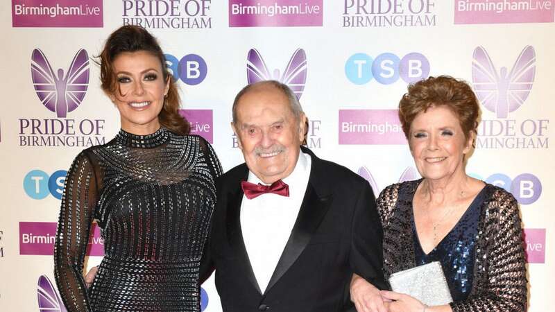 Kym Marsh lost her dad David (centre) in January 2024 (Image: BANG Showbiz.)