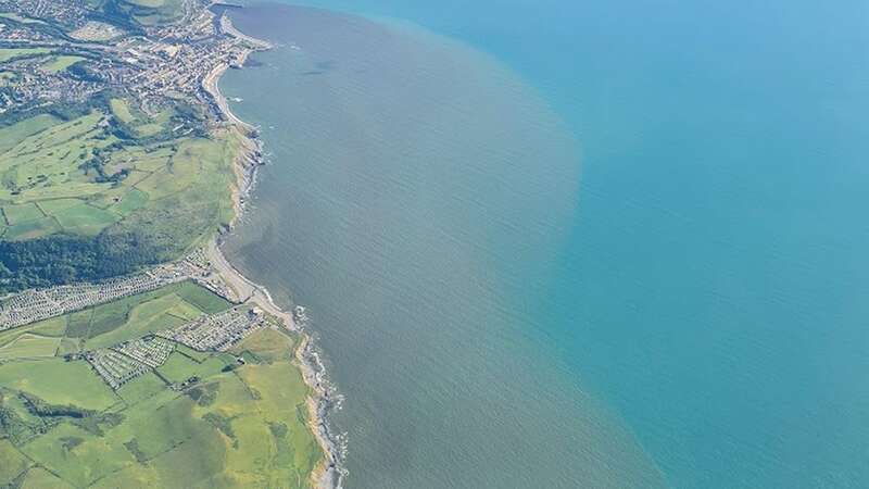 The brown sludge was pictured off the Ceredigion coast (Image: No credit)